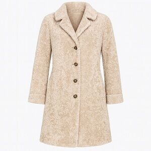 NWT J.Jill Faux Sherpa Coat Thick Plush Button Western Cottagecore Women’s XLP